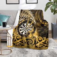 New Zealand Darts Blanket Maori Koru Dartboard Gold Flame LT05 - Polynesian Pride