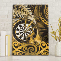 New Zealand Darts Canvas Wall Art Maori Koru Dartboard Gold Flame LT05 Without Frame Gold - Polynesian Pride