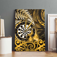 New Zealand Darts Canvas Wall Art Maori Koru Dartboard Gold Flame LT05 - Polynesian Pride