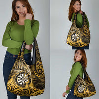 New Zealand Darts Grocery Bag Maori Koru Dartboard Gold Flame LT05 - Polynesian Pride