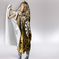 New Zealand Darts Hooded Blanket Maori Koru Dartboard Gold Flame LT05 - Polynesian Pride