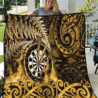 New Zealand Darts Quilt Maori Koru Dartboard Gold Flame