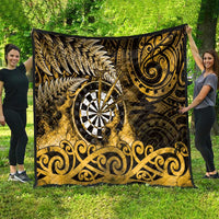 New Zealand Darts Quilt Maori Koru Dartboard Gold Flame