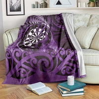 New Zealand Darts Blanket Maori Koru Dartboard Purple Flame LT05 Purple - Polynesian Pride
