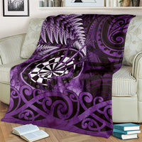 New Zealand Darts Blanket Maori Koru Dartboard Purple Flame LT05 - Polynesian Pride
