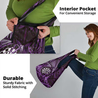 New Zealand Darts Grocery Bag Maori Koru Dartboard Purple Flame
