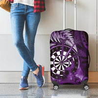 New Zealand Darts Luggage Cover Maori Koru Dartboard Purple Flame LT05 - Polynesian Pride