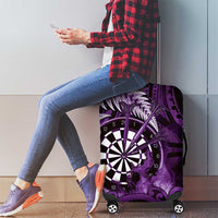 New Zealand Darts Luggage Cover Maori Koru Dartboard Purple Flame LT05 - Polynesian Pride
