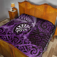 New Zealand Darts Quilt Maori Koru Dartboard Purple Flame