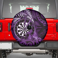 New Zealand Darts Spare Tire Cover Maori Koru Dartboard Purple Flame LT05 - Polynesian Pride