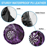 New Zealand Darts Spare Tire Cover Maori Koru Dartboard Purple Flame LT05 - Polynesian Pride