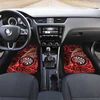New Zealand Darts Car Mats Maori Koru Dartboard Red Flame