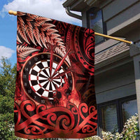 New Zealand Darts Garden Flag Maori Koru Dartboard Red Flame LT05 - Polynesian Pride