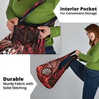 New Zealand Darts Grocery Bag Maori Koru Dartboard Red Flame