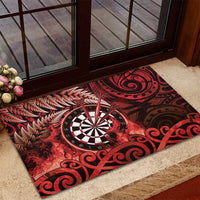 New Zealand Darts Rubber Doormat Maori Koru Dartboard Red Flame LT05 - Polynesian Pride