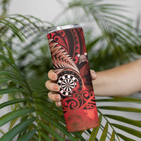 Personalised New Zealand Darts Skinny Tumbler Maori Koru Dartboard Red Flame