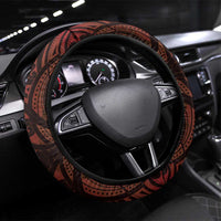 New Zealand Darts Steering Wheel Cover Maori Koru Dartboard Red Flame LT05 Universal Fit Red - Polynesian Pride