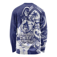 Guam Chief Quipuha Long Sleeve Shirt Polynesian Pattern With Guasali Flowers