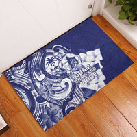 Guam Chief Quipuha Rubber Doormat Polynesian Pattern With Guasali Flowers
