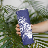 Guam Chief Quipuha Skinny Tumbler Polynesian Pattern With Guasali Flowers