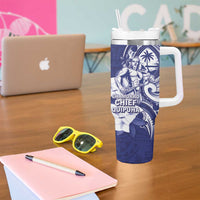 Guam Chief Quipuha Tumbler With Handle Polynesian Pattern With Guasali Flowers