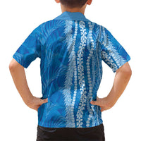 Hawaii Prince Kuhio Family Matching Mermaid Dress and Hawaiian Shirt Blue Hawaiian Lau Maia With Leis