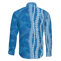 Hawaii Prince Kuhio Family Matching Mermaid Dress and Hawaiian Shirt Blue Hawaiian Lau Maia With Leis