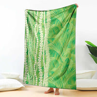Hawaii Prince Kuhio Blanket Lime Green Hawaiian Lau Maia With Leis