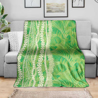 Hawaii Prince Kuhio Blanket Lime Green Hawaiian Lau Maia With Leis