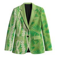 Hawaii Prince Kuhio Blazer Lime Green Hawaiian Lau Maia With Leis