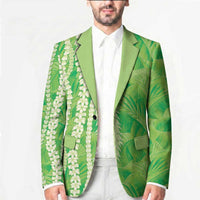 Hawaii Prince Kuhio Blazer Lime Green Hawaiian Lau Maia With Leis