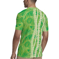 Hawaii Prince Kuhio Rugby Jersey Lime Green Hawaiian Lau Maia With Leis