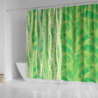 Hawaii Prince Kuhio Shower Curtain Lime Green Hawaiian Lau Maia With Leis LT05 - Polynesian Pride