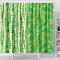 Hawaii Prince Kuhio Shower Curtain Lime Green Hawaiian Lau Maia With Leis LT05 - Polynesian Pride