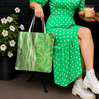 Hawaii Prince Kuhio Tote Bag Lime Green Hawaiian Lau Maia With Leis LT05 - Polynesian Pride