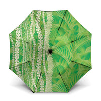 Hawaii Prince Kuhio Umbrella Lime Green Hawaiian Lau Maia With Leis LT05 One Size Folded 11.42 inch Opened Diameter 37.4 inch Green - Polynesian Pride