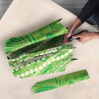 Hawaii Prince Kuhio Umbrella Lime Green Hawaiian Lau Maia With Leis LT05 - Polynesian Pride