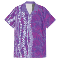 Hawaii Prince Kuhio Family Matching Mermaid Dress and Hawaiian Shirt Violet Hawaiian Lau Maia With Leis LT05 Dad's Shirt - Short Sleeve Violet - Polynesian Pride