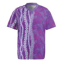 Hawaii Prince Kuhio Rugby Jersey Violet Hawaiian Lau Maia With Leis LT05 Violet - Polynesian Pride