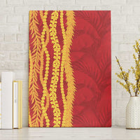 Hawaii Prince Kuhio Canvas Wall Art Red Hawaiian Lau Maia With Leis LT05 Without Frame Red - Polynesian Pride