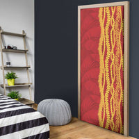 Hawaii Prince Kuhio Door Cover Red Hawaiian Lau Maia With Leis
