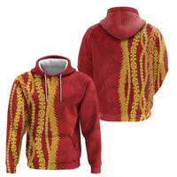 Hawaii Prince Kuhio Hoodie Red Hawaiian Lau Maia With Leis