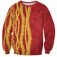 Hawaii Prince Kuhio Sweatshirt Red Hawaiian Lau Maia With Leis