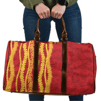 Hawaii Prince Kuhio Travel Bag Red Hawaiian Lau Maia With Leis