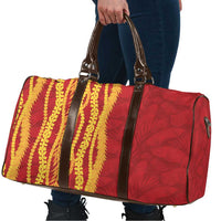 Hawaii Prince Kuhio Travel Bag Red Hawaiian Lau Maia With Leis
