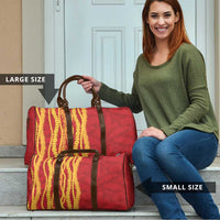 Hawaii Prince Kuhio Travel Bag Red Hawaiian Lau Maia With Leis