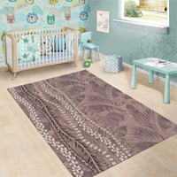Hawaii Prince Kuhio Area Rug Mocha Hawaiian Lau Maia With Leis LT05 - Polynesian Pride