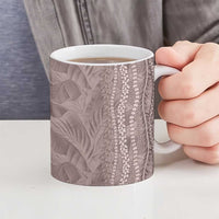 Hawaii Prince Kuhio Ceramic Mug Mocha Hawaiian Lau Maia With Leis