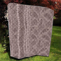 Hawaii Prince Kuhio Quilt Mocha Hawaiian Lau Maia With Leis LT05 - Polynesian Pride