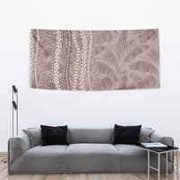 Hawaii Prince Kuhio Tapestry Mocha Hawaiian Lau Maia With Leis